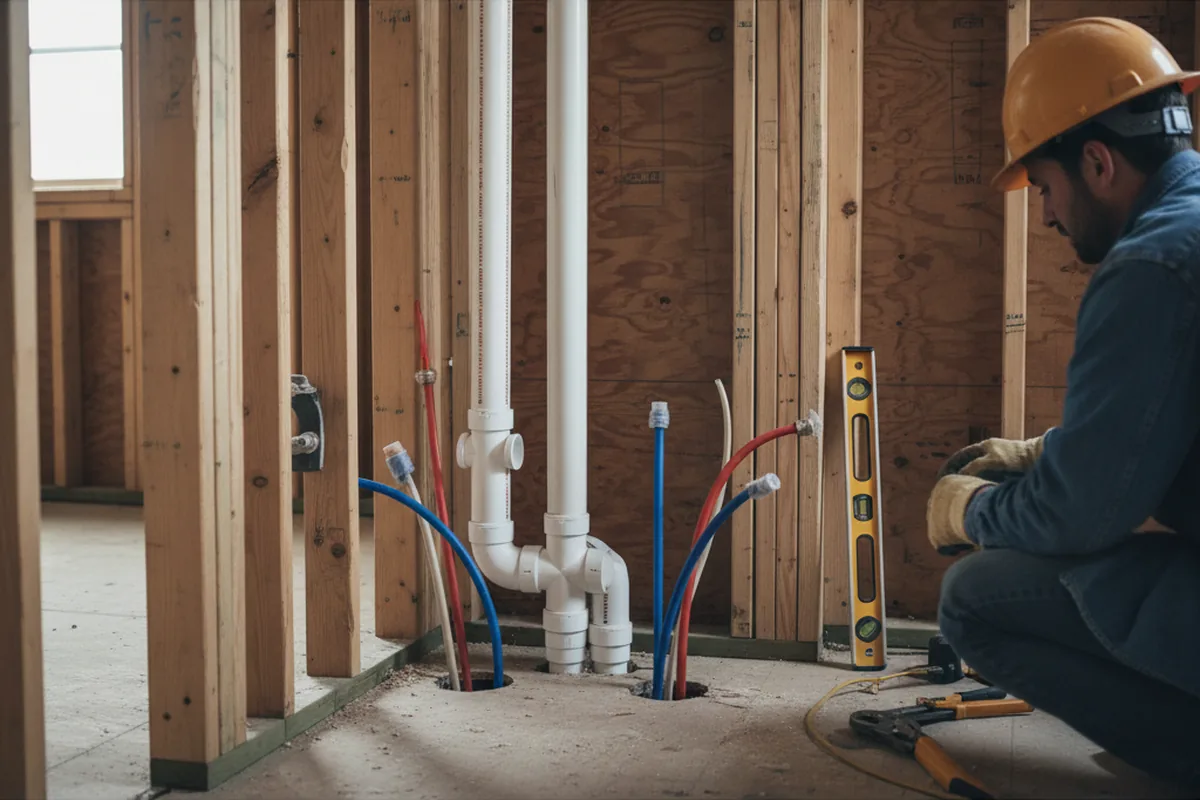 Drain and supply rough-in during Garbage Disposal Repair in Columbia